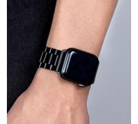 Cinturino per orologio in acciaio inossidabile nero, compatibile con Apple Watch, adatto per modelli da 42mm, 38mm, 40mm, 41mm, 44mm, 45mm, 46mm, 49mm. Cinturino di ricambio alla moda per smartwatch, 