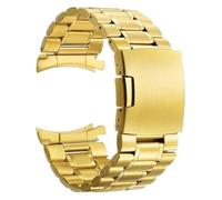 Cinturino per orologio in acciaio inox, 12 14 16 18 19 20 21 22 24mm cinturino for orologio con estremità curva in acciaio inossidabile uomo donna cinturino con fibbia pieghevole in metallo(Gold,22mm)