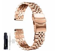 Cinturino per orologio in acciaio inox, 18 19 20 21 22 23 24 26 28 30mm Larghezza cinturino in acciaio inossidabile Cintura universale di lusso a testa piatta di qualità di grandi dimensioni(Rose gold