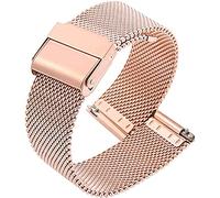 Cinturino per orologio in maglia milanese in acciaio inossidabile per uomo donna, cinturini regolabili a sgancio rapido Bracciale in metallo sottile con chiusura di sicurezza (Color : oro rosa, Size