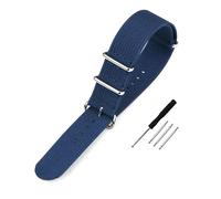 Cinturino per orologio in nylon, intrecciato morbido, tessuto balistico di grado militare, accessorio di ricambio, larghezza 16-24 mm,Blu,20 millimetri