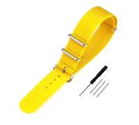 Cinturino per orologio in nylon, intrecciato morbido, tessuto balistico di grado militare, accessorio di ricambio, larghezza 16-24 mm,Giallo,18 millimetri