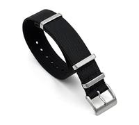 Cinturino per orologio in nylon militare a costine, 20 mm, 22 mm, nero, blu, grigio, rosso, arancione, giallo, kaki, verde, tessuto increspato, cinturino colorato a doppio passaggio, fibbia e raccordi