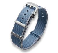 Cinturino per orologio in nylon militare a doppio passaggio, 20 mm, 22 mm, nero, blu, grigio, blu navy, arancione, rosso, verde, con bordo a contrasto, tessuto liscio per cintura di sicurezza, fibbia