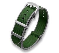 Cinturino per orologio in nylon militare a doppio passaggio, 20 mm, 22 mm, nero, blu, grigio, blu navy, arancione, rosso, verde, con bordo a contrasto, tessuto liscio per cintura di sicurezza, fibbia