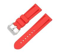 Cinturino per orologio in silicone Cinturino in gomma for orologio da 20 mm e 22 mm, cinturino di ricambio in silicone mimetico, cinturino morbido for orologio impermeabile(Red,24mm)