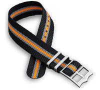 Cinturino per orologio in twill a passaggio singolo, 20 mm, 22 mm, nero, blu, verde, rosso, grigio, arancione, marrone chiaro, cinturino passante in nylon militare, fibbia a corona regolabile in