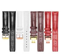 Cinturino per orologio in vera pelle con chiusura a farfalla da 12mm a 22mm, Colore 10, 22mm