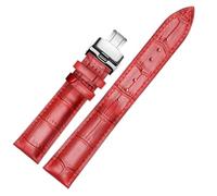 Cinturino per orologio in vera pelle con chiusura a farfalla da 12mm a 22mm, Colore 12, 14mm