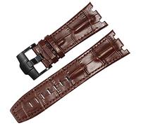 Cinturino per orologio in vera pelle per AP 15703 Royal Oak Offshore Series 28 mm coccodrillo cinturini (colore: blu bianco-nero, dimensioni: 28 mm), 28mm