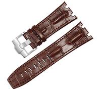 Cinturino per orologio in vera pelle per AP 15703 Royal Oak Offshore Series 28 mm coccodrillo cinturini (colore: blu bianco-nero, dimensioni: 28 mm), 28mm