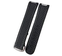 Cinturino per orologio per Omega 300 AT150 DE VILLE SPEEDMASTER Morbido Silicone Gomma Watch Band Accessori Orologio Bracciale, 20MM-Silver