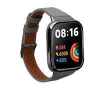 kwmobile Cinturino compatibile con Xiaomi Redmi Watch 3 Active/Redmi Watch 3 Lite - in vera pelle - Fascetta ca. 14-22 cm con fibbia grigio