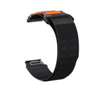 Cinturino QuickFi in nylon da 22/26 mm for Garmin Fenix 8 7 7X 6 6X Pro 5 5X Plus serie MARQ/Tavtix 7pro, cinturino di ricambio. accessori(Black Orange,26mm(7x/6x/5x))