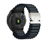 Cinturino Quickfit in nylon con fibbia Ocean Parachute da 26/22/20mm for Garmin Fenix 8, 51, 47mm, E, 7X, 7Pro, 6X, 6Pro, Enduro 3, 2. accessori(Deep Grey Silver,20mm)