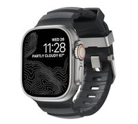 Cinturino NOMAD Rocky Point per Apple Watch 10, 9, 8, 7, 6, SE e versioni precedenti - Design Standard, 35 mm, Titanio, Unisex, Storm Black