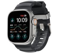 Cinturino NOMAD Rocky Point per Apple Watch 10, 9, 8, 7, 6, SE e versioni precedenti - Design Standard, 35 mm, Titanio, Unisex, Storm Black