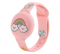 Cinturino silicone AirTag bambini polso rosa arcobaleno