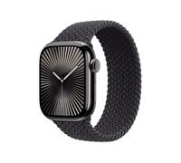 CINTURINO SMARTWATCH APPLE Solo Loop intrecciato - Chiusura, Regolabile, Compatibile Watch 44/45/46/49 mm Nero, Nylon