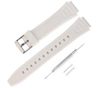 Cinturino sostitutivo in silicone compatibile con gli orologi Casio W-800/217H/MRW-200H/MAW-100/AQ-S800W da uomo - Accessori per cinturino resistenti, morbidi e regolabili(White)