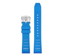 Cinturino sportivo antipolvere in gomma fluorurata FKM da 20 mm, 21 mm, 22 mm, 24 mm, adatto for breitling/omega/seiko/casio/mido(Sky blue SR buckle,24mm)
