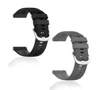Cinturino sportivo compatibile con Garmin Venu, 22 mm | Cinturino regolabile compatibile con Garmin Venu 2 3 4, Vivoactive 4, Forerunner 255 265, 2 pezzi, nero, grigio
