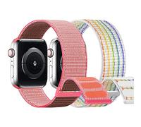 Cinturino sportivo in nylon per bambini Apple Watch, progettato per ragazzi e donne, piccoli polsi, compatibile con iWatch serie 7/6/5/4/3/2/1/SE 38/40 41/42/44/45 mm (38/40/41 mm, HotPink&Rainbow)