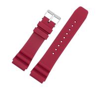 Cinturino sportivo in silicone da 22 mm compatibile con Seiko Men cinturino in caucciù impermeabile for immersione Casio Duro Swordfish MDV106 MDV107 Series(Red)