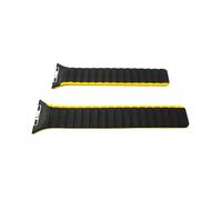 System-S Cinturino 42 44 45 49mm in silicone flessibile magnetico compatibile con Apple Watch Smartwatch Nero Giallo, nero/giallo, Eine Grösse, Classico