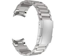 Cinturino Titanio Samsung Galaxy Watch 7/6/FE, Leggero a 3 Maglie, Argento | MaKTech, Bracciale con Connettore Senza Spazio, per Samsung Galaxy Watch 7 FE 6 5 4, 40/42/43/44/45/46/47mm