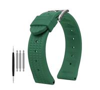 Cinturino Waffle compatibile con Seiko PROSPEX SKX007 Water Ghost 20mm 22mm Abalone Small MM for orologio sportivo in gomma da uomo in silicone Diver(B green-silver,Width 22mm)
