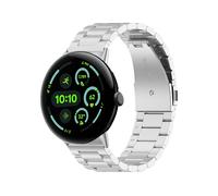Wigento Cinturino in metallo per Google Pixel Watch 4/3 45 mm, chiusura rapida, regolabile, traspirante, colore nero, Eine Grösse, Acciaio inossidabile, Non pietra preziosa