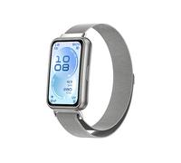 CINTURINO WIGENTO Metall Mesh Design Band con chiusura magnetica per Huawei Band 11, 11 Pro, 10 Argento, Acciaio inox
