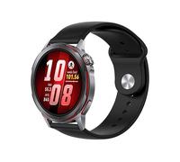 Wigento Cinturino in silicone per Huawei Watch GT Runner 2, regolabile, ergonomico, morbido e confortevole, su misura (nero)