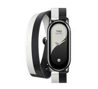 Cinturino Xiaomi Mi Smart Band 8 Double Wrap Pelle Bianco Nero
