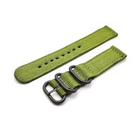 Cinturino Zulu 2 pezzi nylon G10 ONE MORE STRAP con fibbia Satinata e Nera PVD in acciaio inox 304 orologio militare survivor 18mm 20mm 22mm 24mm Nero grigio 007 Verde Beige Blu (Green PVD, 18mm)