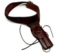 Cinturone Vega cuoio western con fondina per revolver 44 magnum da sei pollici