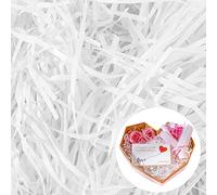 Cinvo 200 grammi di carta triturata brandelli di coriandoli di rafia velina fili fini per confezione regalo, decorazione, imballaggio, riempimento, forniture per feste, decorazioni pasquali (bianco)