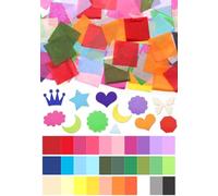 Cinvo 3600 quadrati di carta velina 3,0 cm x 3 cm, per mosaico arcobaleno, per artigianato, progetti fai da te, scrunch, attività artistiche in classe e molto altro ancora, 30 colori assortiti