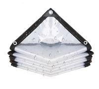 CINVSERW 5x5m Telone Impermeabile in PE, Telo con Occhielli Trasparente, Teloni Trasparenti Occhiellati, Antipioggia E Antivento Copertura per Giardino, Telo Copritutto da Esterno