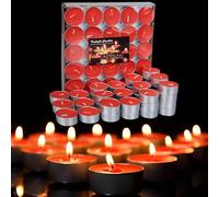 CINY 100 Pcs Candele Da Tè, Lumini, Piccole Dimensioni 4 Ore Di Durata, Artefatto Di Confessione Proposta Amante Del Matrimonio Romantico, Cera Di Tè Senza Fumo, Per La Casa, Ristorante (rosso)