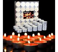 CINY 100 Pcs Candele Da Tè, Lumini, Piccole Dimensioni 4 Ore Di Durata, Artefatto Di Confessione Proposta Amante Del Matrimonio Romantico, Cera Di Tè Senza Fumo, Per La Casa, Ristorante (bianca)