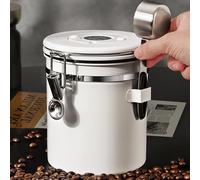 CINY 2800ML Contenitore ermetico per caffè in acciaio inox, con cucchiaio in acciaio, granuli di silicone, bussola a tempo e valvola di scarico unidirezionale, conservazione del caffè, per caffè, tè