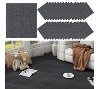 CINY 30PCS Piastrelle di moquette autoadesive, 30x30cm Piastrelle per pavimenti facili da staccare e incollare, resistenti, antiscivolo, adatte per camera da letto, ufficio, studio (grigio scuro)