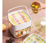 CINY 48 compartimenti Ghiacciaia a pressione a doppio strato, con maniglia per il trasporto, premere per rimuovere rapidamente il ghiaccio, ideale per la casa, la cucina, il campeggio