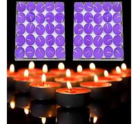 CINY 50 Pcs Candele Da Tè, Lumini, Piccole Dimensioni 2 Ore Di Durata, Artefatto Di Confessione Proposta Amante Del Matrimonio Romantico, Cera Di Tè Senza Fumo, Per La Casa, Ristorante (viola)