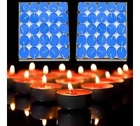 CINY 50 Pcs Candele Da Tè, Lumini, Piccole Dimensioni 2 Ore Di Durata, Artefatto Di Confessione Proposta Amante Del Matrimonio Romantico, Cera Di Tè Senza Fumo, Per La Casa, Ristorante (blu)