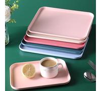 CINY 6PCS Vassoio di attività in plastica multicolore, vassoio rettangolare in plastica, per la tavola, la caffetteria, l'hotel, i piatti per la frutta e lo spuntino, i piatti per l'asilo