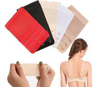 CINY Estensioni Reggiseno, Set Di Estensioni Elastiche Per Cinghie Per Reggiseno Da Donna In 5 Pz, 3 File 3 Ganci, Fibbia Per Biancheria Intima Elastica Morbida (Bianco Nero Beige Albicocca Rosso)