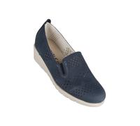 Cinzia Ballerine in pelle traforata con zeppa donna